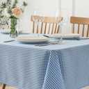 maxmill Square Checkered Tablecloth Water Resistance Antiwrinkle Spillproof Heavy Weight Gingham Kitchen Table Cloth Buffalo Plaid for Dining Room Party Holiday Dinner 70 x 70 Inch Light Blue White