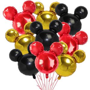 9Pack Mouse Party Foil Balloons, 27 Black Red Yellow Balloons for Cartoon Mouse Party, Baby Shower, Kids Birthday Theme Party Decoration Supplies