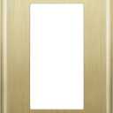 ENERLITES Decorator Switch or Outlet Metal Wall Plate, Stainless Steel Outlet Cover, Corrosion Resistant, Size 1-Gang 4.50" x 2.76", Stainless Steel 201, 7731-BB, Brushed Brass, Gold
