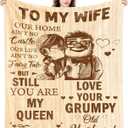 CENSIHER Gift Blanket for Wife - Wedding Anniversary, Birthday, Christmas, Valentine's, Mother's Day - Healing Thoughts Present (50x40in, To My Wife)