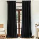 Nemia Black Velvet Curtains Thermal Insulated Blackout Curtain for Bedroom Window Living Room Darkening Luxury Vintage 96 Inches Long Heavy Drapes Panels Rod Pocket Set of 2