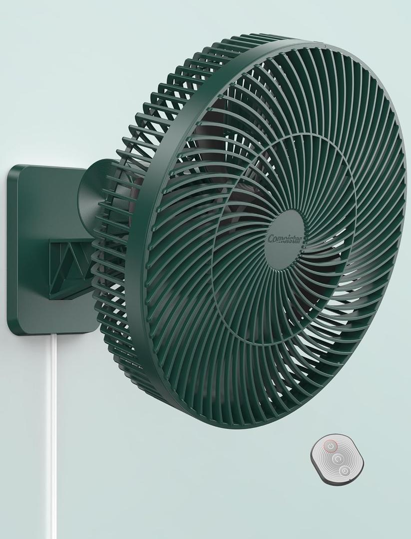 12 Inch Wall Mount Fan with Remote, 4-Speed Oscillating Quiet Fan with 90 Wide-Angle & 125Tilt, Timer, Include 8.2ft Cord and Power Adapter for Bedroom, Bathroom, RV, Kitchen, Office,High Velocity