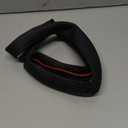 Ouzorp Car Steering Wheel Cover, Microfiber Leather Steering Wheel Covers with Anti-Slip Lining, Universal 14.5-15 inchs Black with Red line