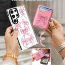 Toycamp for Samsung Galaxy S24 Ultra Case - Compatible with Magsafe Credit Card Holder Wallet Magnetic Cute Women Teen Girls Kawaii Girly Unique Bow Design Phone Cover ffor Galaxy S24 Ultra