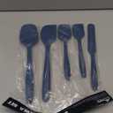 HOTEC 600 Heat Resistant BPA-Free Silicone Rubber Spatula Set, Kitchen Cooking Spatulas, Baking, Mixing, for Non Stick Cookware, Dishwasher Safe, Classic Blue Set of 5