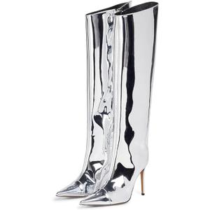 Arqa Shoes Studio Womens British style fashion knee high boots Pointed Toe stiletto High heels back zipper Fall winter long Boots dress Shoes, Size 39
