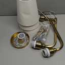 Bathroom Light Fixtures, Brushed Gold Vanity Lights with Beige Fabric Shade, 3-Light Wall Sconce, Modern Sconces Wall Lighting for Hallway Bedroom, VL837-BG-B-3