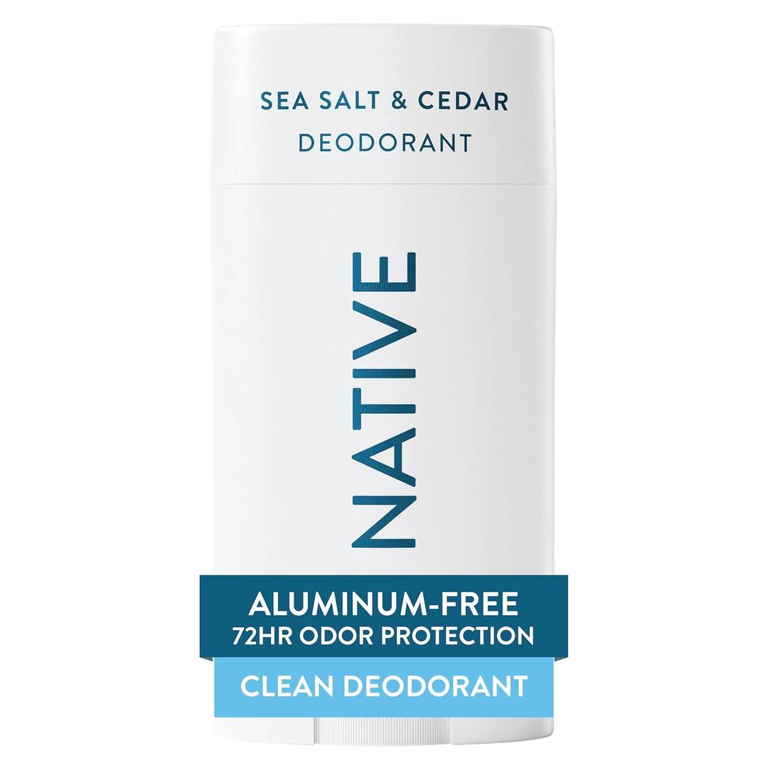 Native Deodorant Contains Naturally Derived Ingredients, 72 Hour Odor Control, Deodorant for Women and Men, Aluminum Free, Sea Salt & Cedar 2.65oz