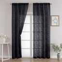 OVZME Extra Long Light Grey Sheer Curtains 96 Inches Long 2 Panels, Elegant Voile Semi Sheer Curtains for Living Room, Textured Leaf Jacquard Window Drapes for Sliding Door, 2x42Wx96L Inches