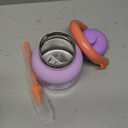 CHAKO LAB Water Bottle with Straw and Carry Handle | Wide Mouth vacuum insulated stainless steel Bottles | Reusable, leak-proof and BPA-free | 33oz (Purple&Orange)