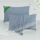 Cooling Pillowcases Queen Size Set of 2, Viscose Derived from Bamboo for Hot Sleepers, Soft & Silky Pillow Covers with Envelope Closure (Mineral Blue, 2 Pack, 20x30 inches)