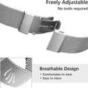 EACHE Stainless Steel Mesh Watch Band for Men Women, Quick Release Mesh Watch Straps 12mm 14mm 16mm 18mm 20mm 22mm