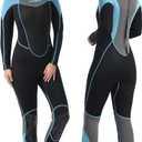 Wetsuit Women 3mm Neoprene Wet Suit for Women Cold Water Swimming with Back Zipper, Suitable for Diving, Swimming, Surfing, Snorkelingand Other Water Sports (X-Large, Black/Aqua)
