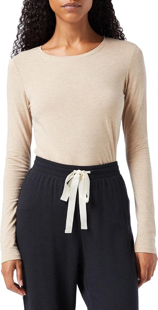 Amazon Essentials Women's Regular-Fit Long-Sleeve Crewneck T-Shirt  (Small)