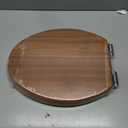 Elongated Toilet Seat Molded Wood Toilet Seat with Quietly Close and Quick Release Hinges, Easy to Install also Easy to Clean by Angol Shiold (Elongated, Natural)