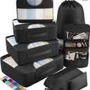 Veken 10 Set/8 Set Packing Cubes for Travel Essentials, Suitcase Organizer Bags in 4 Sizes, Carry-On Luggage Accessories with Large Laundry & Toiletry Bag, Must-Have for Airplane, Road Trip & Camping