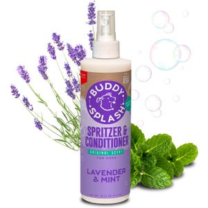 4 x Buddy Splash Spritzer & Conditioner for Dog Grooming, Lavender & Mint, 16 oz. Bottle
