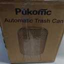 Smart Garbage Can with Lid, Round Plastic Garbage Can with Legs, Waterproof Touchless Garbage Bin, Modern Waste Basket for Bedroom, Bathroom, Kitchen, Living Room, Office, White (No Battery)