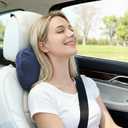 2PCS Welbrit Car Pillow for Car Neck Pillow for Driving Seat Lumbar Support Soft Cushion with Extra Filling Accessories Back Support for Travel Nap and Trips Sleeping(Blue, Head)
