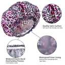 2 x 4 PCS Shower Caps for Women, Elastic and Reusable Bath Caps, Double Waterproof Layers Shower Cap, Bathing Shower Caps, Environmental Protection Hair Bath Hat - Printed Color
