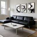 Pormipone Modern Black and White Abstract Wall Art,Irregular Graphic Abstract Canvas Print Poster for Living Room Bedroom Office Home Decoration (18"L x 12"W)