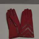 Winter Gloves for Women Touchscreen, Womens Gloves Chevron Spandex Fleece Lined, Gloves for Women Leather Anti-Slip (Large, Burgundy)