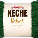 Keche Velvet Yarn for Crocheting, Soft Chenille Bulky Baby Blanket Amigurumi Yarn 100 gr (132 yds) - Green