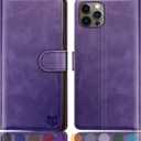 SUANPOT for iPhone 12 Pro Max Leather Wallet case with RFID Blocking Credit Card Holder, Flip Folio Book Magnetic PU Cell Phone Plus Cover for Apple 12 promax Leather case for Men Women 6.7 Purple