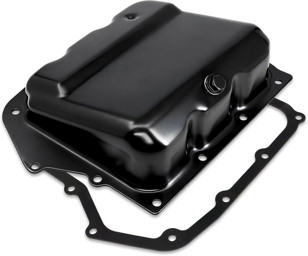 Transmission Oil Pan with Drain Plug & Gasket, Compatible with Chrysler Pacifica 200 Sebring Town Country & Dodge Avenger Journey Grand Caravan, 62TE 6-Speed Automatic Transmission Replace# 265-833