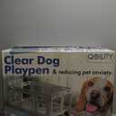 Clear Dog Playpen with Door - Height 24 Inch, 12 Panels - Reduces Indoor Puppy/Small Dog Anxiety, White