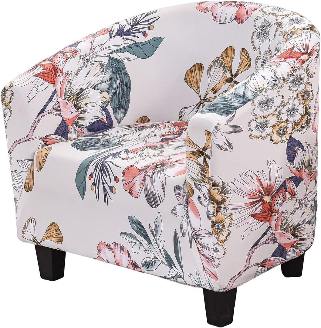 NILUOH Club Chair Slipcover Jacquard Tub Chair Cover Stretch Armchair Covers Sofa Cover Furniture Protector for Living Room (A52)