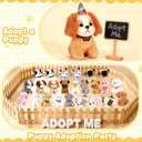Niceup 24PCS Adopt a Puppy Party Favors Kids Mini Plush Dog Non-candy Easter Basket Stuffers Bulk Stuffed Animals Dog Paw Adoption Pet Doll Toys Birthday Party Goodie Bag Fillers Classroom Reward Gift, Small