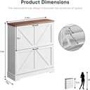 Smart FENDEE Shoe Cabinet, Shoe Storage Cabinet for Entryway with 2 Flip Drawers, Narrow Farmhouse Shoe Organizer Cabinet, Slim Shoe Rack Cabinet, White, Width - 31.5 inches