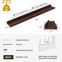 Acovy Solid Ash Wood Picture Ledge Shelf, 36 Inch Floating Shelves with Lip Set of 2, Photo Ledge Shelf Nursery Bookshelf Wall Mounted for Living Room Bedroom Decor, Walnut