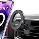 Magnetic Car Mount Charger for MagSafe, Air Vent Car Phone Mount Holder Hands Free Car Cell Phone Holder, Magnetic Phone Mounts & Car Vent Accessories for iPhone 12-17/Pro/Max