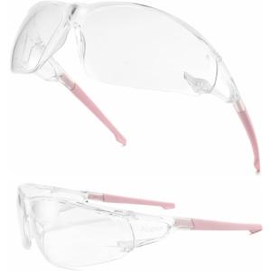 Alsenor Anti Fog Goggles Wrap-Around Shooting Safety Glasses Blue Light Blocking Protective Eyewear ANSI Z87 Cycling Glasses (Pink (1 Pack)