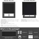 ChrisDowa Cordless Free-Stop 100% Blackout Blinds for Windows, Roller Windows Shades with Thermal Insulated, UV Protection Fabric for Living Room, Office and Home.Black,46" W X 72" H