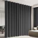 Cbsroro Room Divider Curtains, Blackout Ceiling Track Curtains with Hooks Wall Dividers for Bedroom Living Room Separation Office Privacy Partition, Noise Reduction, W100 × L84 Inch, 1 Panel, Black