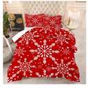 Christmas Comforter Set Queen: Christmas Snowflakes Red Bedding Sets for Teen Girls Women Bedroom Xmas Festival Quilt Winter Snow Duvet Bed Set 1 Comforter & 2 Pillowcases