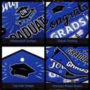 16 Pieces 2026 Graduation Yard Signs Plastic Congrats Grad Decor with 32 Stake and Ribbon Graduate Cap Hanging Yard Sign for Party Outdoor Lawn Pathway Walkway Decorations(Blue and Black)