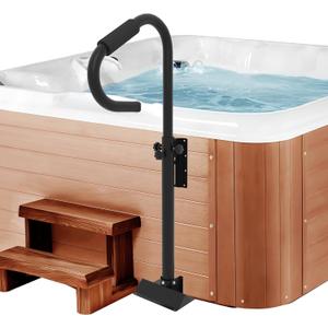 Hot Tub Handrails, 38"-58" Adjustable Height SPA Handrail with 360 Swivel Option& Non-Slip Handle, 600 LBS SPA Side Handrail Slide Under Mount Base for Indoor & Outdoor