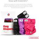 Pet Parents Washable Dog Diapers (3pack) + Extendrs of Durable Doggie Diapers, Premium Dog Diapers Female (X-Large, Princess)