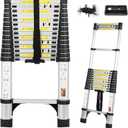 14.5FT Telescoping Ladder with Tool Tray, Extension Aluminum Folding Ladders Collapsible Ladder, Telescopic Ladders Foldable Extendable Ladder for Home Homeuse RV Attic Roof