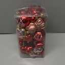 Realspring 40 Pcs Valentine's Day Ornaments Heart Bear Ball Tree Decorations 1.2/2.4/3.4 Inch Red Pink Gold Ornament Valentines Day Decorations for Christmas Tree Party Wedding Anniversary Decor