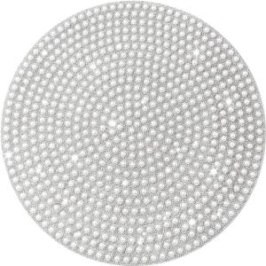 Pearl Round Placemat, 15-inch Anti-Slip Tablescapes Decorations Sparkling Bling Rhinestones Silver Placemat for Nightstand Tablecloths Centerpiece Standing T-Lights Candles Vases Mat (1PCS)