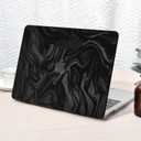 Seorsok Compatible with MacBook Air 13 Inch Case 2022 2021 2020 2019 2018 Release A1932 A2179 M1 A2337 Touch ID,Luxurious and Skin-Friendly Leather Plastic Hard Shell&Keyboard Cover,Black Wave