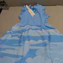 Disney Frozen Elsa Toddler Girl Dress Light Blue Ruffle Sleeve Casual Summer Smocked Sundres Kids Birthday Party Outfits Clothes 4-5T