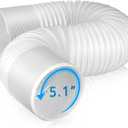 Air Conditioner Exhaust Vent Hose - 5.1" Diameter, 80" Length, Universal Counter-Clockwise Thread Air Vent Compatible with Honeywell, Whynter, Frigidaire, LG, Delonghi Toshiba, Delonghi, JHS