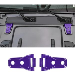 Hood Hinge Cover Decoration Trim Exterior Cover Kit Fit for 2018-2025 Jeep Wrangler JL JLU & Gladiator JT(Purple)