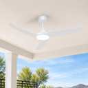GREENEVER 52" Ceiling Fan with Light, Remote, Outdoor/Indoor, DC & High CFM | 6-Speed 5307CFM High-Airflow, Quiet Reversible DC Motor, 3CCT Dimmable LED, Damp Rated for Bedroom Living & Covered Patio